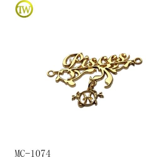 MC1074 Garment abaya chain tag metal Logo label Metal Name Tags for swimwear