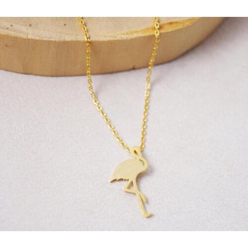 Cute New Fashion Flamingo Necklaces Thin Chain Bird Necklace For Women