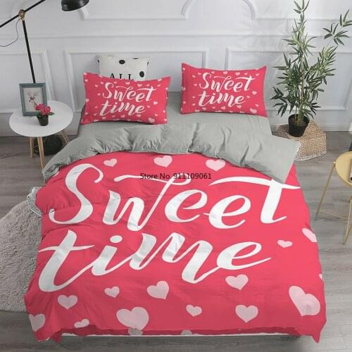 Sweet Red Bedding Cover for Lover Couple 240 X220 150x200 Duvet Cover for Bed Bedroom Set Pink White Bedding Set Pillowcase