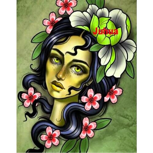 5d diamond painting Woman Flower Face diy Diamond Embroidery cartoon girl accessories Mosaic kit Full Square drills picture
