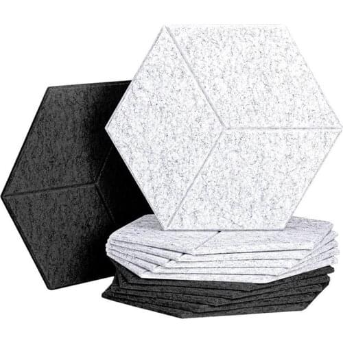12 Pack Acoustic Foam Panel Hexagon Acoustic Panels for Acoustic Treatment,Beveled Edge Tiles for Echo Bass Insulation Retail