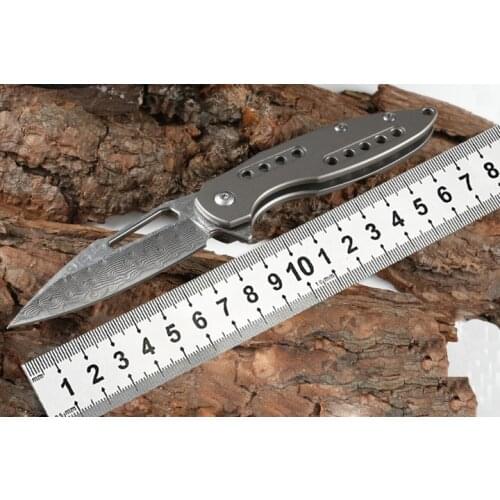 New Damascus Blade Pocket Mini Folding Knife Outdoor Tactical Military Knife Camping Practical EDC Tool Knife Gift Knife