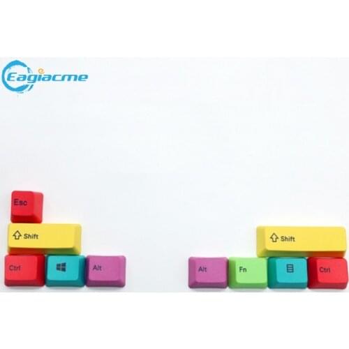 OEM Profile PBT 10pcs CMYK Dye Sublimation Colorful Keycap For Mechanical Gaming Keyboard WIN/MAC Version Gamer Computer Key Cap