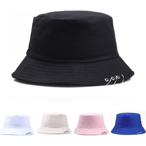 Harajuku Ring Sun Bucket Hats For Women Men Girls Fashion Summer Panama Hip Hop Caps Kpop Bob Black Outdoor Beach Fisherman Hat