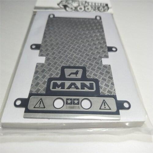 Stainless Steel Anti-skid Plate Decorative Board Trailer Modification Kits for Tamiya 1/14 Scale 56325 Man Tractor RC Car Parts