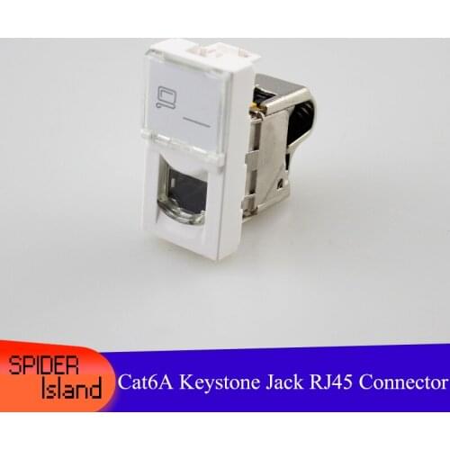 200pcs Cat6 Cat6A Keystone Jack Connector Rj45 Shielded Information Computer Network Module Wall Plate