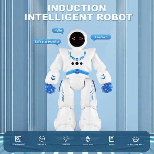 RC Robot for Kids Induction Intelligent Robot Gesture Control Robot Early Education Toy with LED Eyes Programming Function Gift