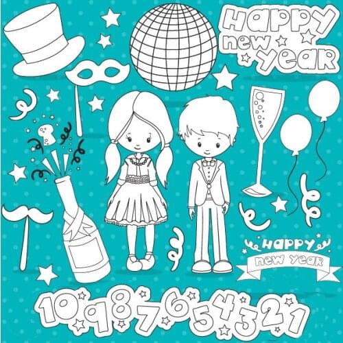 Happy new year Transparent clear stamp for DIY Scrapbooking/Card Making/Kids Christmas Fun Decoration Supplies