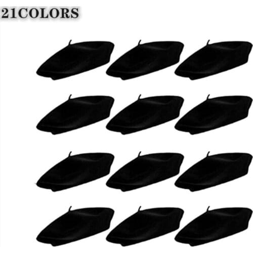 Wool Berets for Adults12pcs French Beret Artist Hat Wholesale Cheap Solid Color