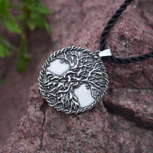 Tree Of Life Necklace Vintage Curly Family Charm Sybolic Whimsical Pendant Necklaces Amulets Talisman SanLan Jewelry 12pcs