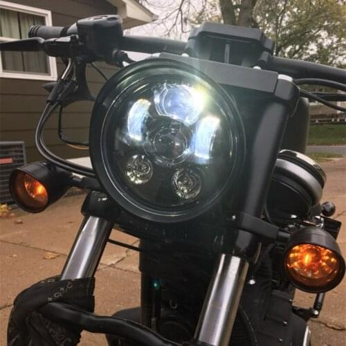 2019 New Motos Accessories 5.75" Headlight 5-3/4 in. Motor Projector LED Headlamp For Harleys Street 500 XG750 Fat Bob FXDF