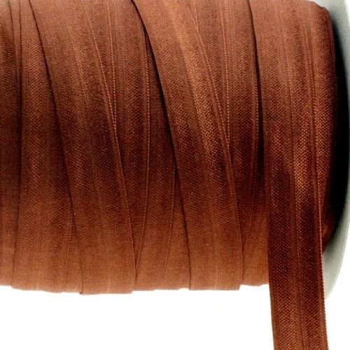 5/8"16mm solid color fold over elastic ribbon matt foe DIY handmade hair bows gift wrap wedding decorations 50 yards #Cappuccino