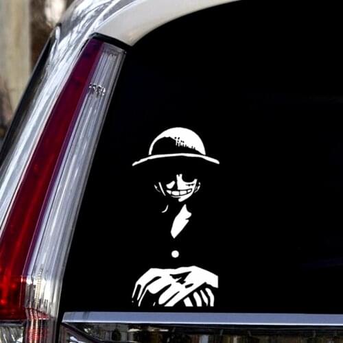 25CM*12CM ONE PIECE Pirates Monkey Luffy Funny Car Stickers Creative Decals For Tail Windshield Vinyls Auto Tuning Styling D15