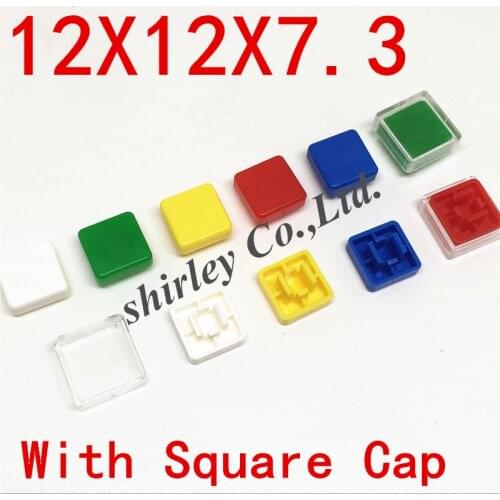 B3F Tactile Push Button 12*12 Switch 50pcs+A14 color hat 50pcs+transparent cap 50pcs Momentary Tact 12x12x7.3mm DIP Through-Hole