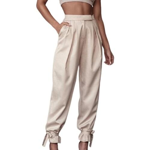 New Stylish Cargo Pants High Waist Full Length Pockets Women Leisure Trousers for Dating Streetwear