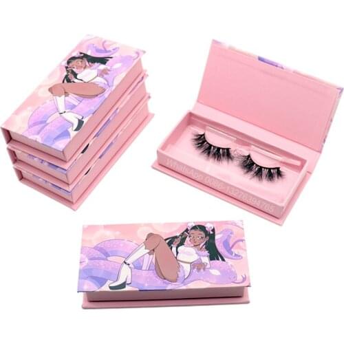 Cartoon Theme Eyelash Case Wholesale 3D Mink Lashes with Packaging Full Strip Lashes Mink False Eyelashes Custom Lashbox