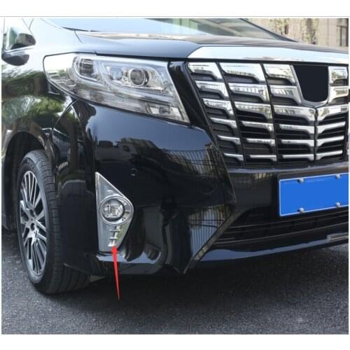 For Toyota Alphard 2015-2018 ABS Chrome Plated Front Fog Lamp Frame Decoration Front Fog Lamp Frame Bright Cover Car Accessories