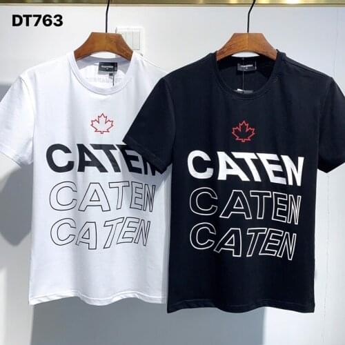 Dsquared2 New Men/Women Street Hip-Hop Round Neck Short-Sleeved T-Shirt Cotton Locomotive Letter Printing Casual Tee DT763