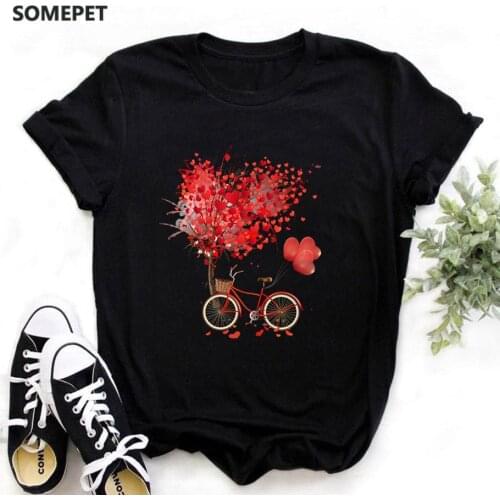 Women Bicycle Vogue Black T Shirt Girl Harajuku Korean Style Graphic Tops 2020 Kawaii Female T-shirt,Drop Ship