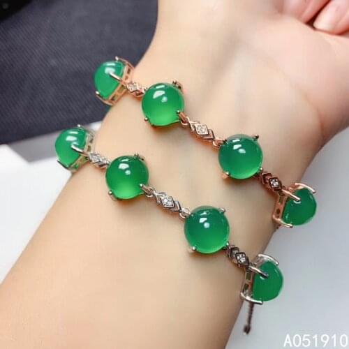 KJJEAXCMY boutique jewelry 925 sterling silver inlaid Natural Chalcedony fine female Bracelet support detection fashion