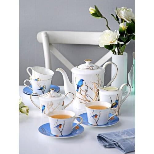 Coffee Set Coffeepot Coffee Cup Saucer Milk Container Sugar Jar Dinner Plates Fruit Plats Family Coffeeware Set Tableware Set