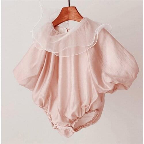 Spring Baby Romper Jumpsuit Newborn Princess Baby Girls Romper Clothes Ruffle Colar Long Sleeve Infant Baby Sunsuit Playsuits