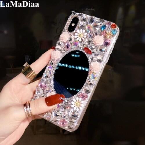 LaMaDiaa For SamsungA3 A5 A7 2017 A9 A8 A6 PLUS A50 A70 A80 Luxury Bling Glitter Crystal Diamond Mirror Soft Silicone Phone Case