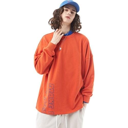 Hot Sale Western Casual Style High Quality Bright-Colored Mens O-Neck Pullovers Sweatshirts Fashion Print Male Tops Streetwear
