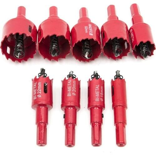 M42 Hss Hole Saw Set, 9pcs 16-38mm Heavy Duty Hole Saw Tooth Cutting Opener Drill Bit For Wood Aluminum Iron Sheet Pipe Plastic