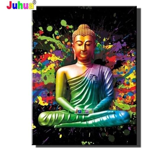Watercolour buddha black Art 5d diy diamond painting full square round drill diamond embroidery sale Mosaic Set Religion JH30