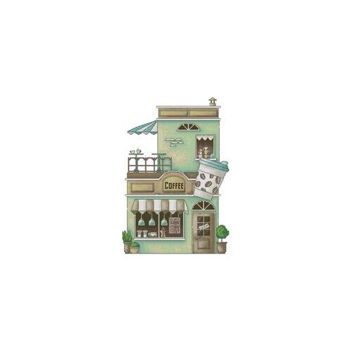 Cartoon Store-Coffee Shop Needlework,For Embroidery,DIY 14CT Unprinted Arts Cross stitch kits Set Cross-Stitching Home Decor
