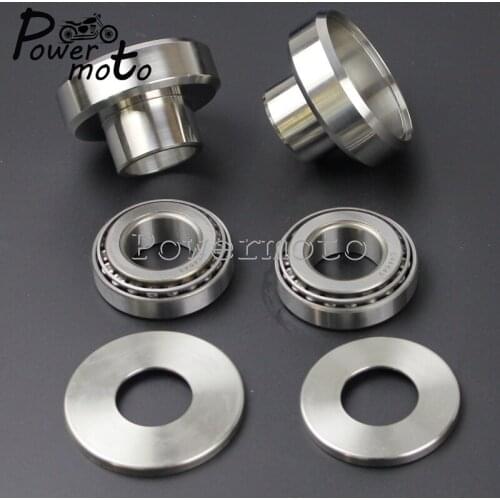Chrome Motorcycle Neck Cups Cup Set Timken Bearings Kit For Harley Chopper Bobber Custom