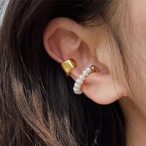 Non Piercing Magnet Ear Clip Earrings For Women Natural Pearl Beads Long Tassl Gold Clips Witout Pierced Fashion Jewelry