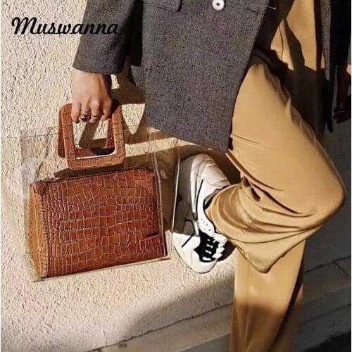 Crocodile Transparent Women Handbags Clear PVC Jelly Bags Designer Luxury Hand Bags Shopping Tote Large Summer Beach Bag Lady