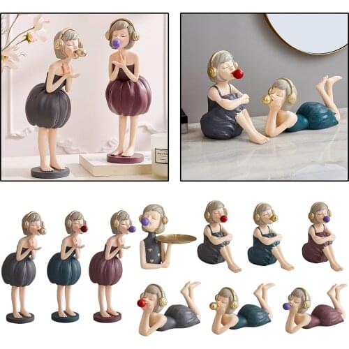 Bubble Girl Figurine Lovely Crafts Collectible Statue Living Room Bedroom Kids Room Office Desk Wedding Decor Birthday Gift
