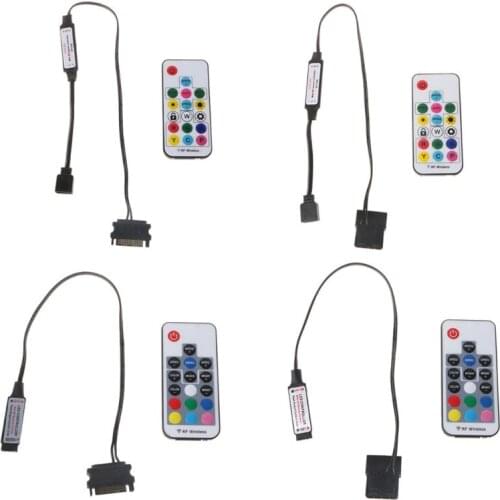 RGB Controller RF Wireless Remote Control for Case LED Light 3Pin 5V or 4Pin 12V RGB 30cm Black&White for AURA SYNC Power Supply