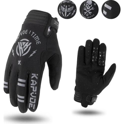 KAPVOE Cycling Gloves Shockproof Wear Resistant Men Women Full Finger Windproof Gloves Breathable Lengthen MTB Glove