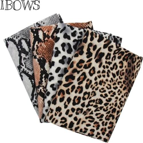 IBOWS 45*150cm Silk Chiffon Fabric Leopard Snake Printed Fabric for DIY Dress Clothes Luxury Soft Home Textile Curtain Material