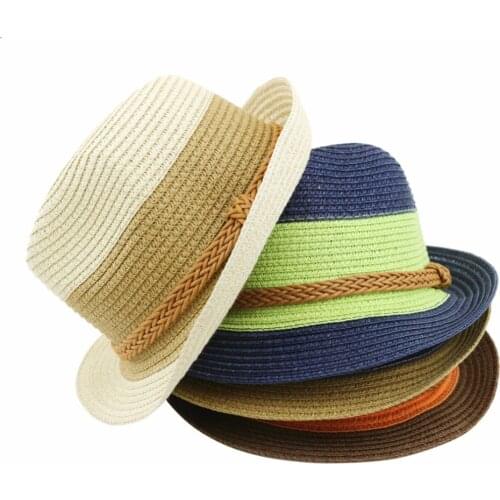 2018 new Summer small fedoras womens sun-shading sunscreen sun hat fashion straw hat beach Hat Panama hat for parents and child