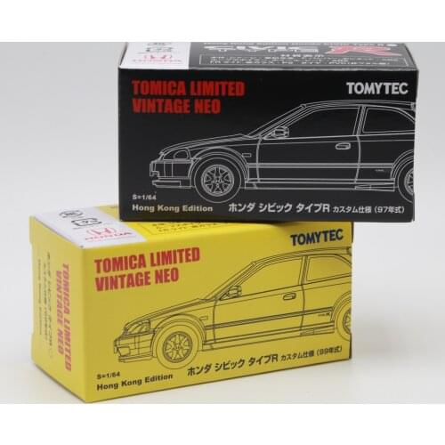 TOMY TLV 1/64 Prefix D JDM Honda Civic Type-R '99 Metal Diecast Cars Collection Kids Toys Vehicle For Gift