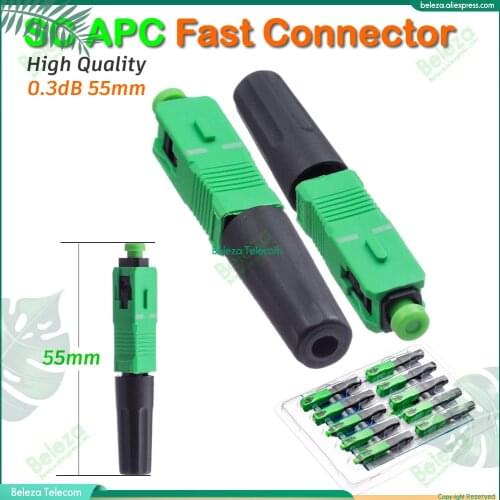 High Quality 55mm FTTH 0.3dB CATV SC APC Optical Fiber Cable fast Connector Fast Cold Connection Adapter for CATV Network