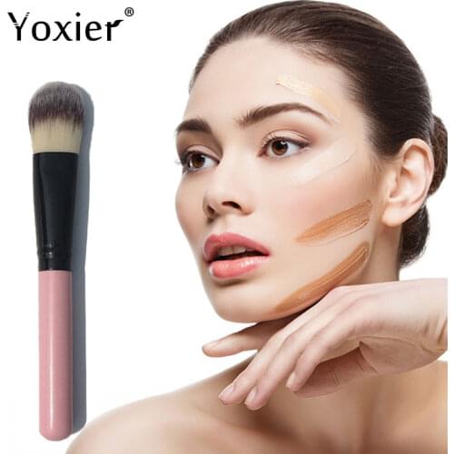 Tongue-Shaped Foundation Brush Eye Corner Nose Wing Cheek Reuse Brush Unisex Beauty Convenient Multifunction Makeup Tools 1Pcs