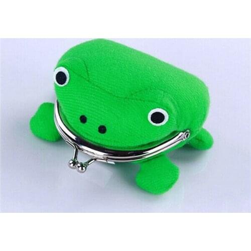 2019 Frog Shape Cosplay Green Animal Bag Coin Purse Wallet Soft Furry Plush Purse Gift Smart Wallet Mini Slim Card Wallet