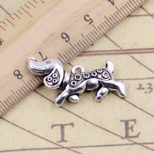 10pcs Charms Dog 32x16mm Tibetan Silver Color Pendants Antique Jewelry Making DIY Handmade Craft