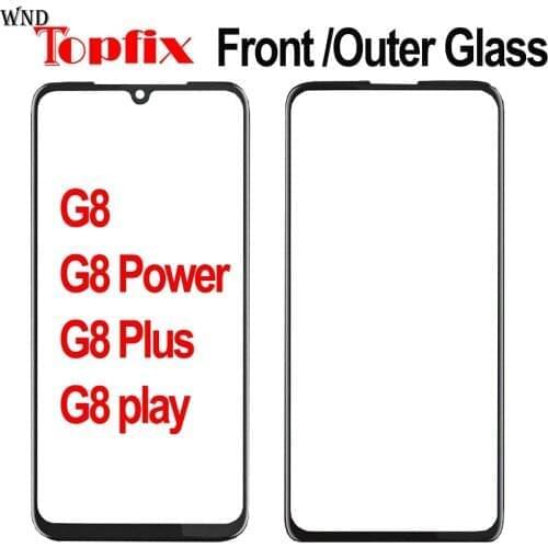 10Pcs\lot For Motorola Moto G8 / G8 Play / G8 Plus /G8 Power Front Glass Touch Screen LCD Outer Panel Glass Lens Replacement