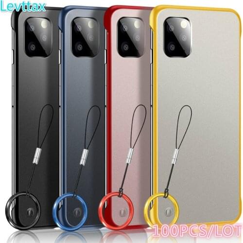 100Pcs For iphone 12 Ultra Thin Frameless Case For iPhone 12 Mini 11 Pro Max XS Max 7 8 Plus XR X 6 Clear Soild Color Hard Cover