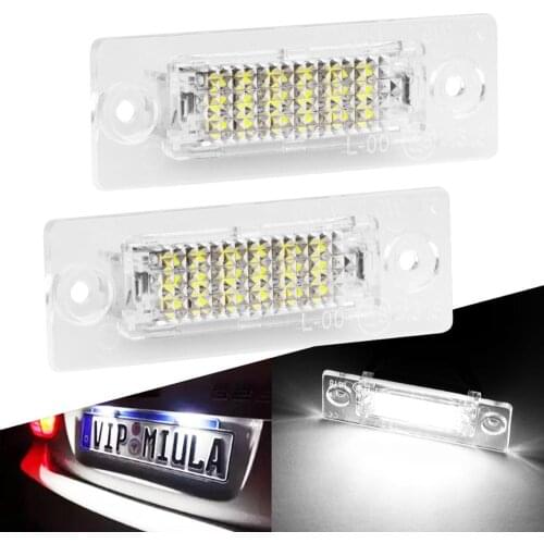 2pcs LED License Number Plate Light No Error For Volkswagen VW Touran Golf Jetta Passat T5 Transporter Skoda License Plate Lamps
