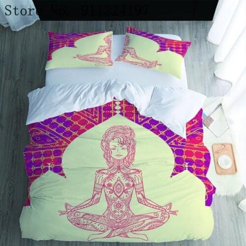 Home Textile 3D Buddha Printing 3pcs Duvet Cover Set Luxury Quilt Cover Adult Old Man Bed Sheet Comforter Bedding Set 229*229