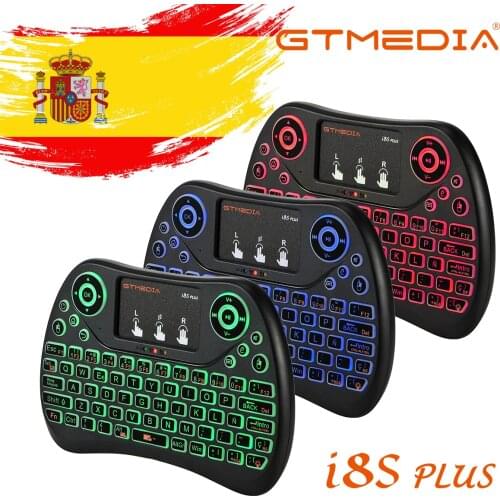 GTMEDIA i8S With Backlit 2.4G Wireless Keyboard Air Mouse Spanish Portuguese Touchpad Handheld For Android TV BOX G5 MI X88 H96