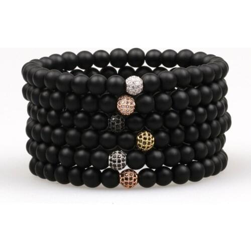 New Fashion Men Women Charm Bracelet Classic High Quality 6mm Matte Ball Strand Bead Bracelet For Male Female Jewelry Gift